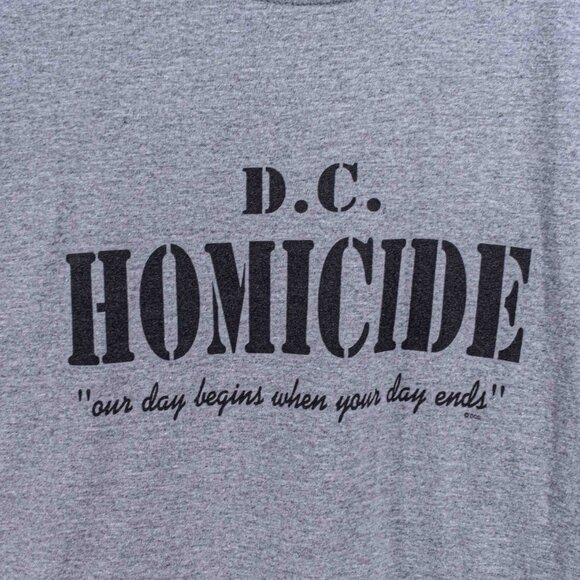 DC Homicide Joke T-Shirt Our Day Begins When Your Day Ends XL Y2K Streetwear - Picture 3 of 6